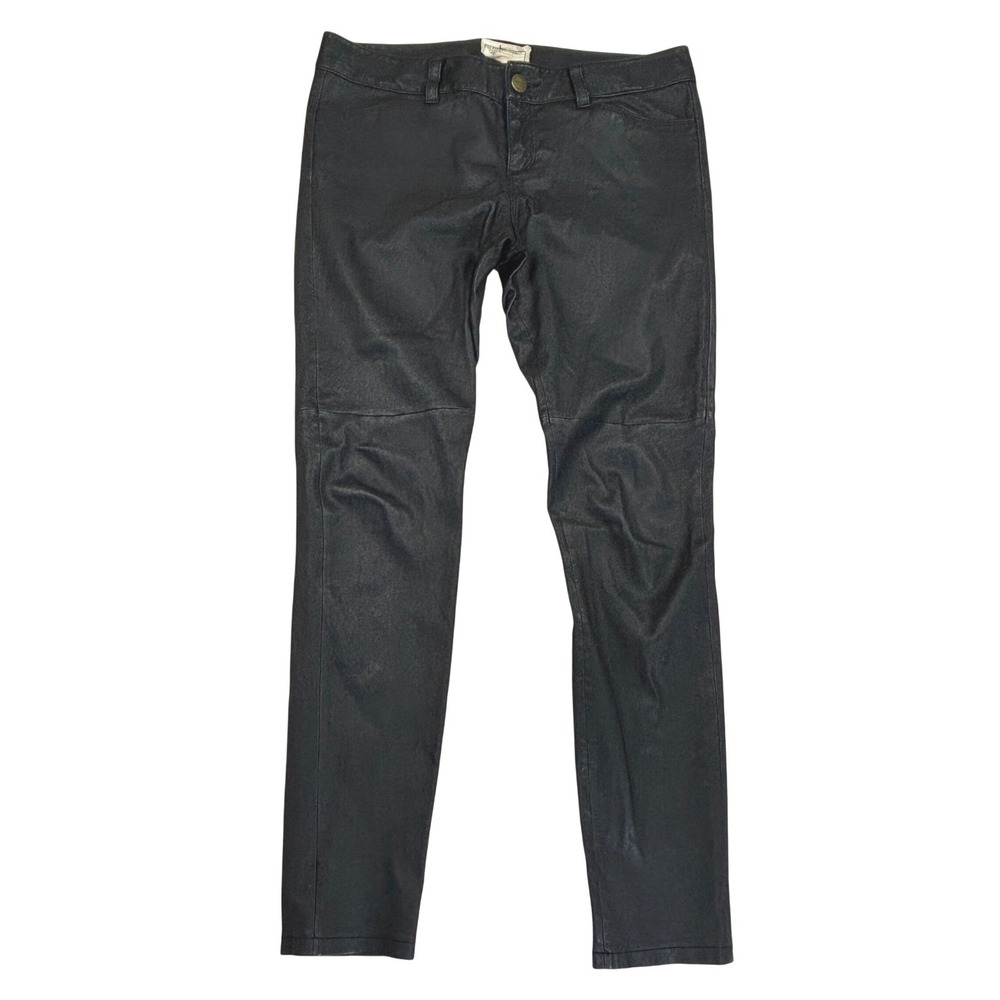 Current/Elliott Size 29 Black Lambskin The Legging Leather Skinny Mid Rise Pants